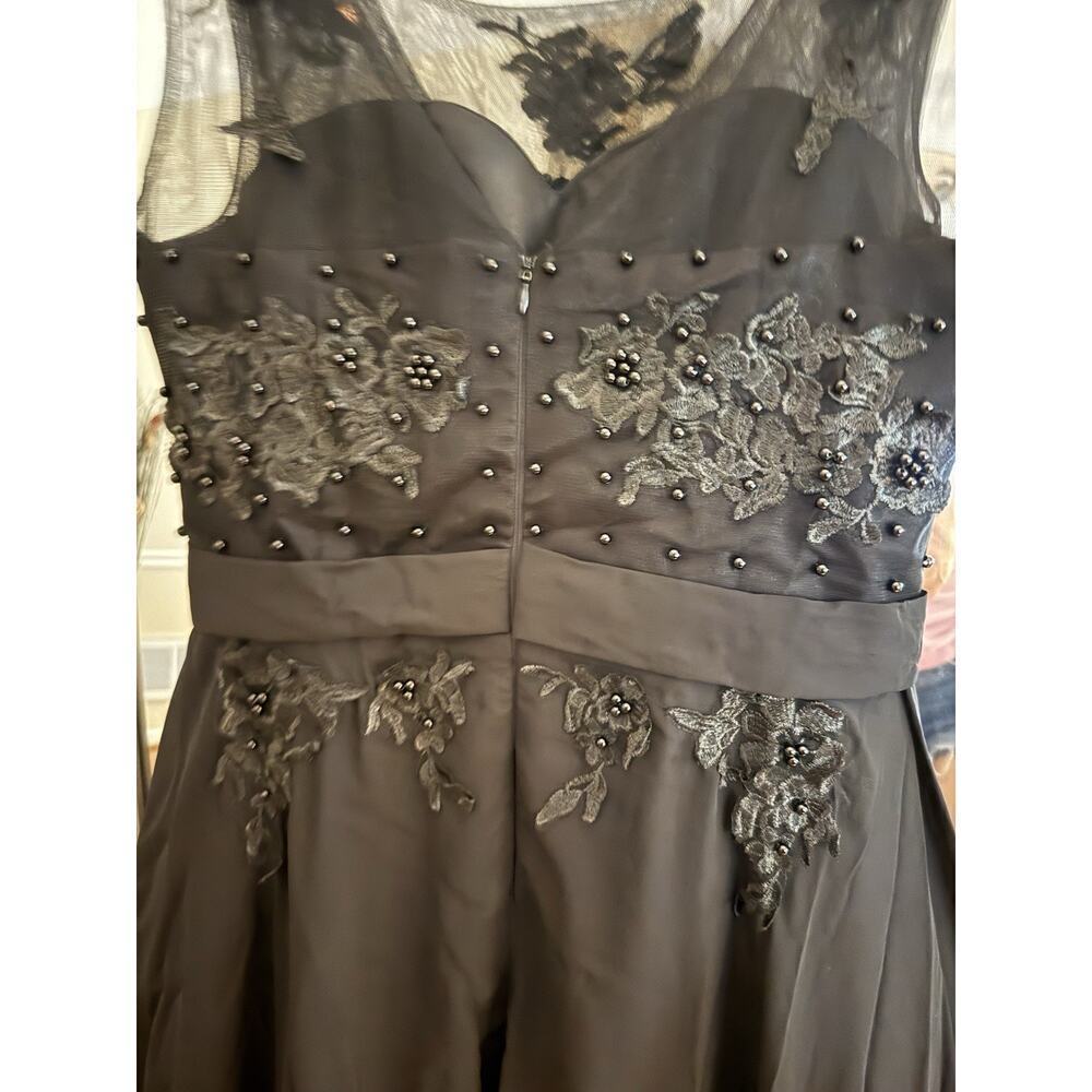 Grace Karin Black Long Gown Beaded Embroidered Floral Dress Size 12 - Picture 8 of 11